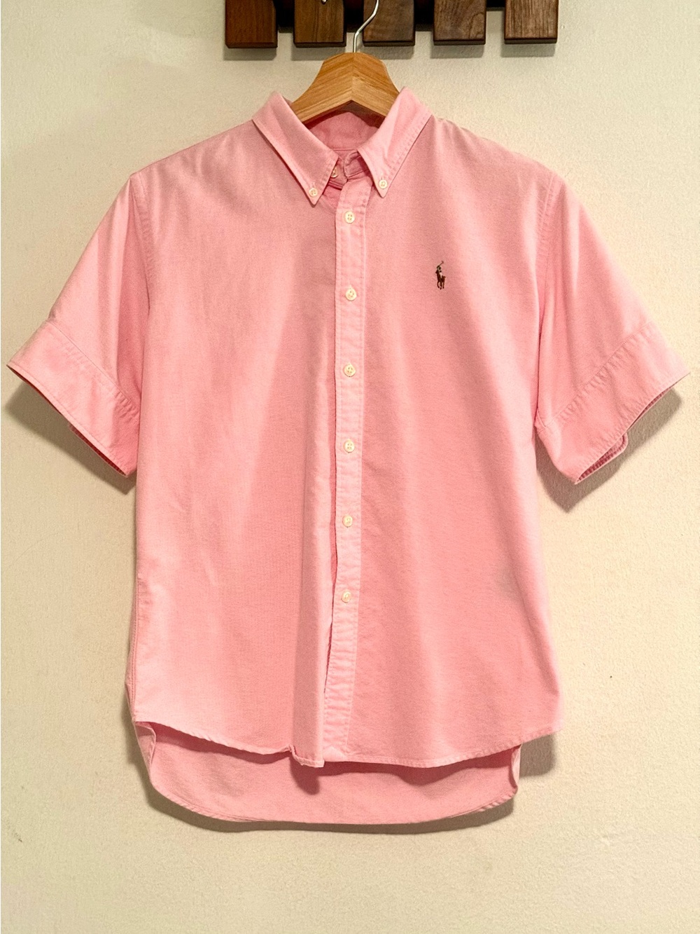 Ralph Lauren Pink Oxford Short Sleeve Button Down Shirt Size 10 Cotton Pony